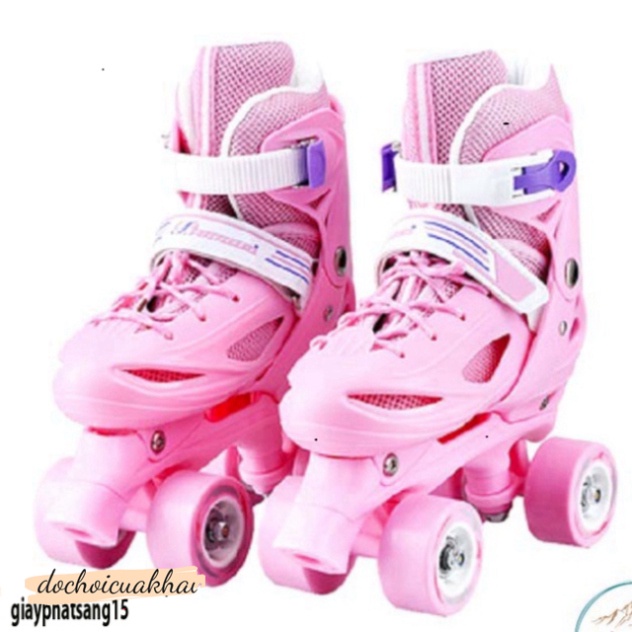 Giày Trượt Patin 4 Bánh 2 hàng chống ngã, Giày patin, patin, patin 4 bánh, patin 2 hàng in sẵn đi đư