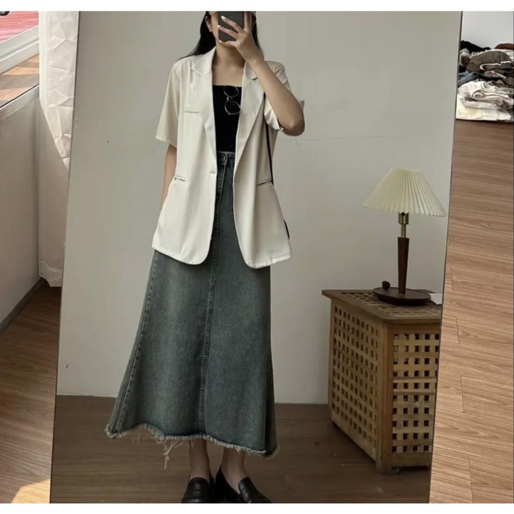 XINH Áo Blazer ngắn tay thời trang Hàn Quốc dễ phối đồ Ulzzang Style AoBlazeA06 XINH