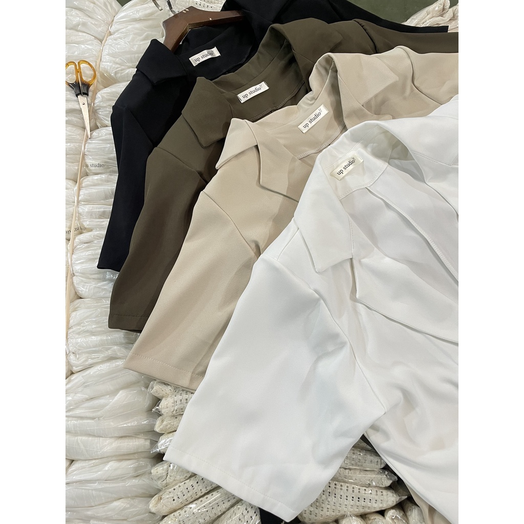 XINH Áo Blazer ngắn tay thời trang Hàn Quốc dễ phối đồ Ulzzang Style AoBlazeA06 XINH