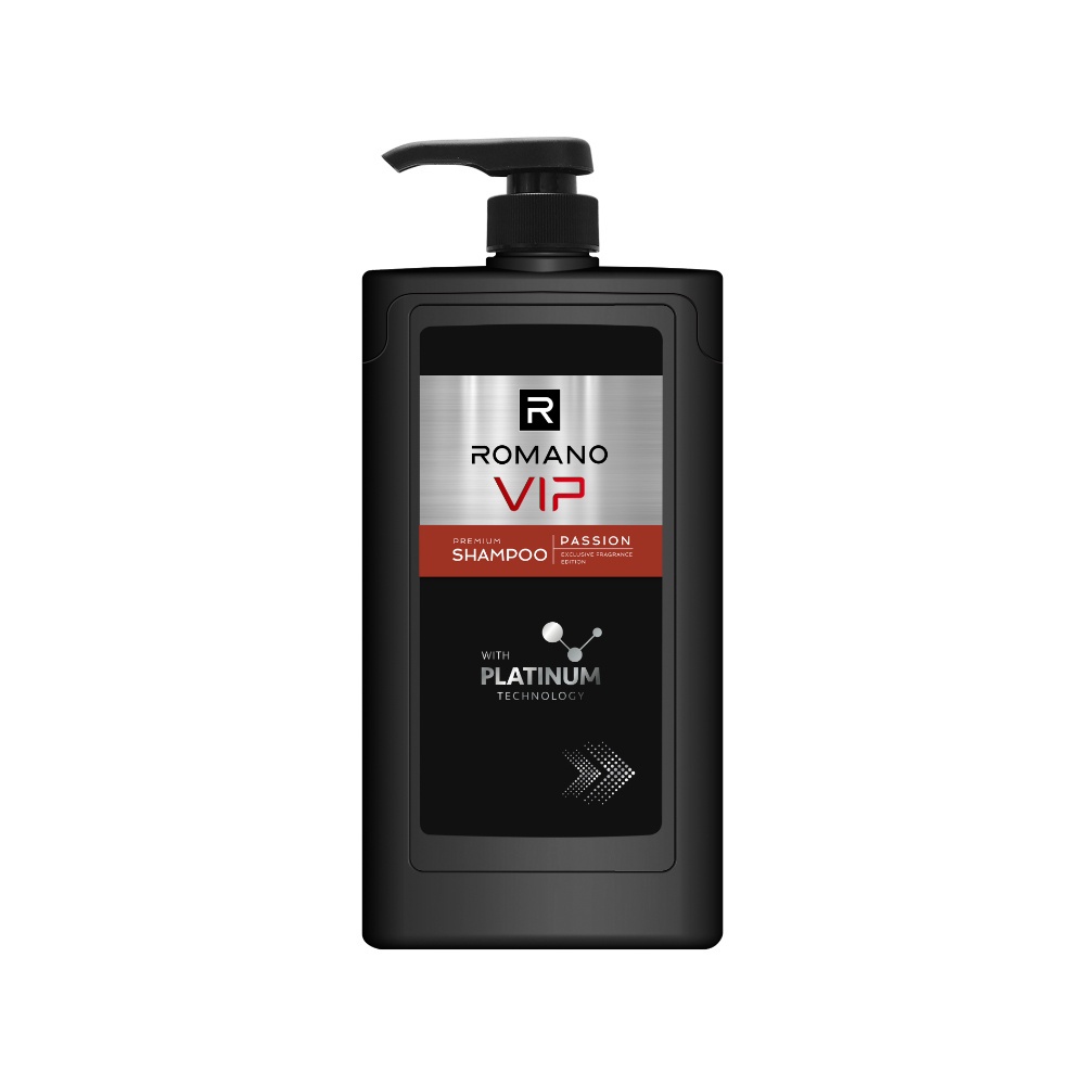 Dầu Gội Cao Cấp Romano Vip Vission/Passion Mùi Hương Bí Ẩn Nam Tính 830G