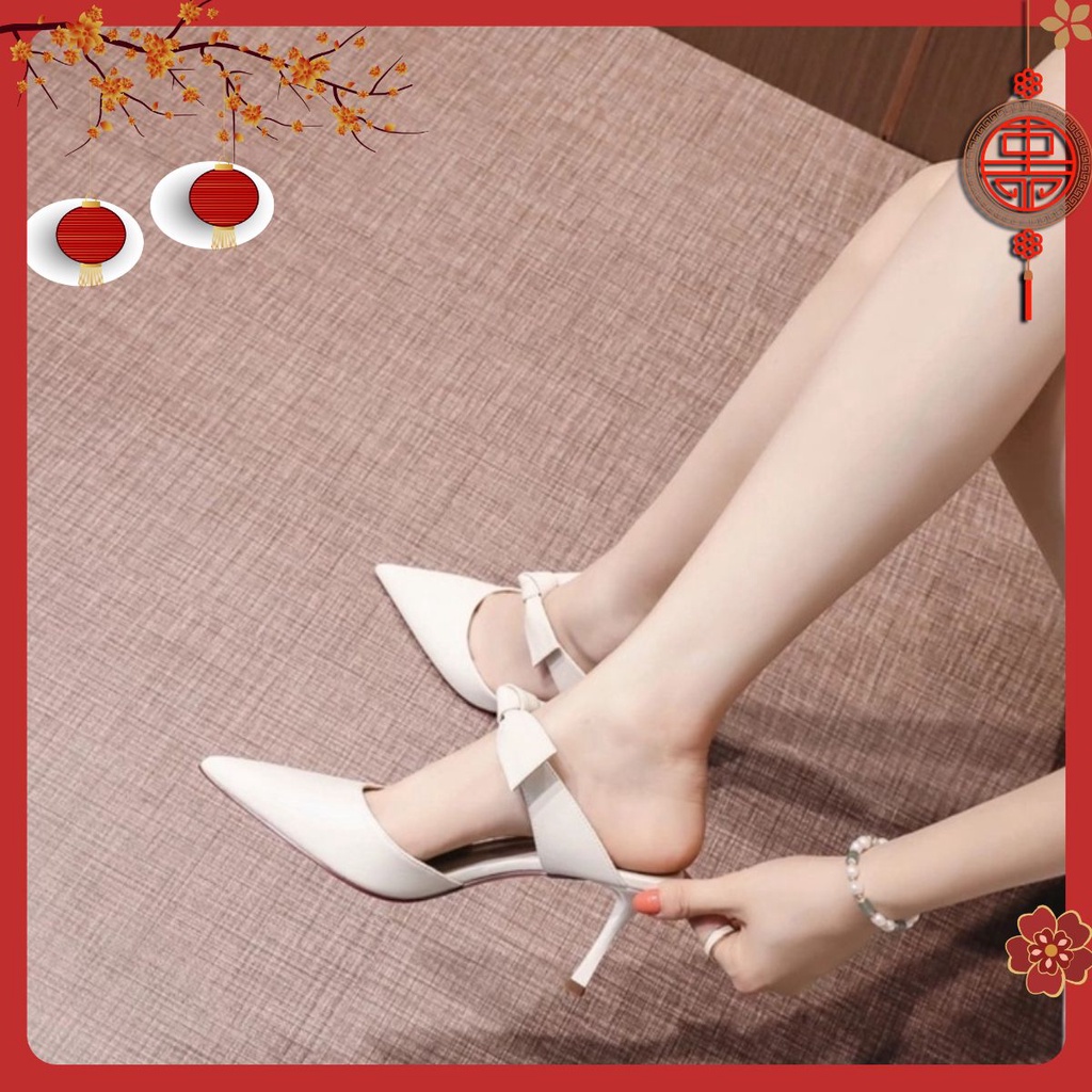 Guốc nữ BBG27 Vietlavani 7cm hàng Hot Hit có 2 màu kem và đen