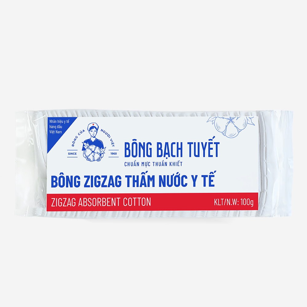 Bông y tế Bạch Tuyết ZigZag 100gr - M