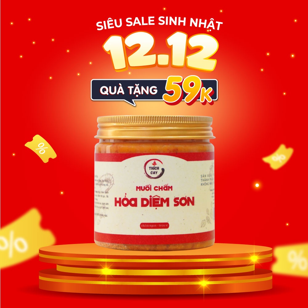 Muối chấm hoả diệm sơn Thích Cay 250g siêu cay, chấm trái cây, thịt gà, bánh tráng