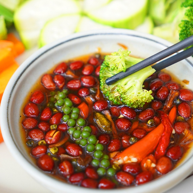 Kho quẹt Nấm chay Thích Cay, chấm rau củ, ăn cơm nóng, chay mặn đều dùng được