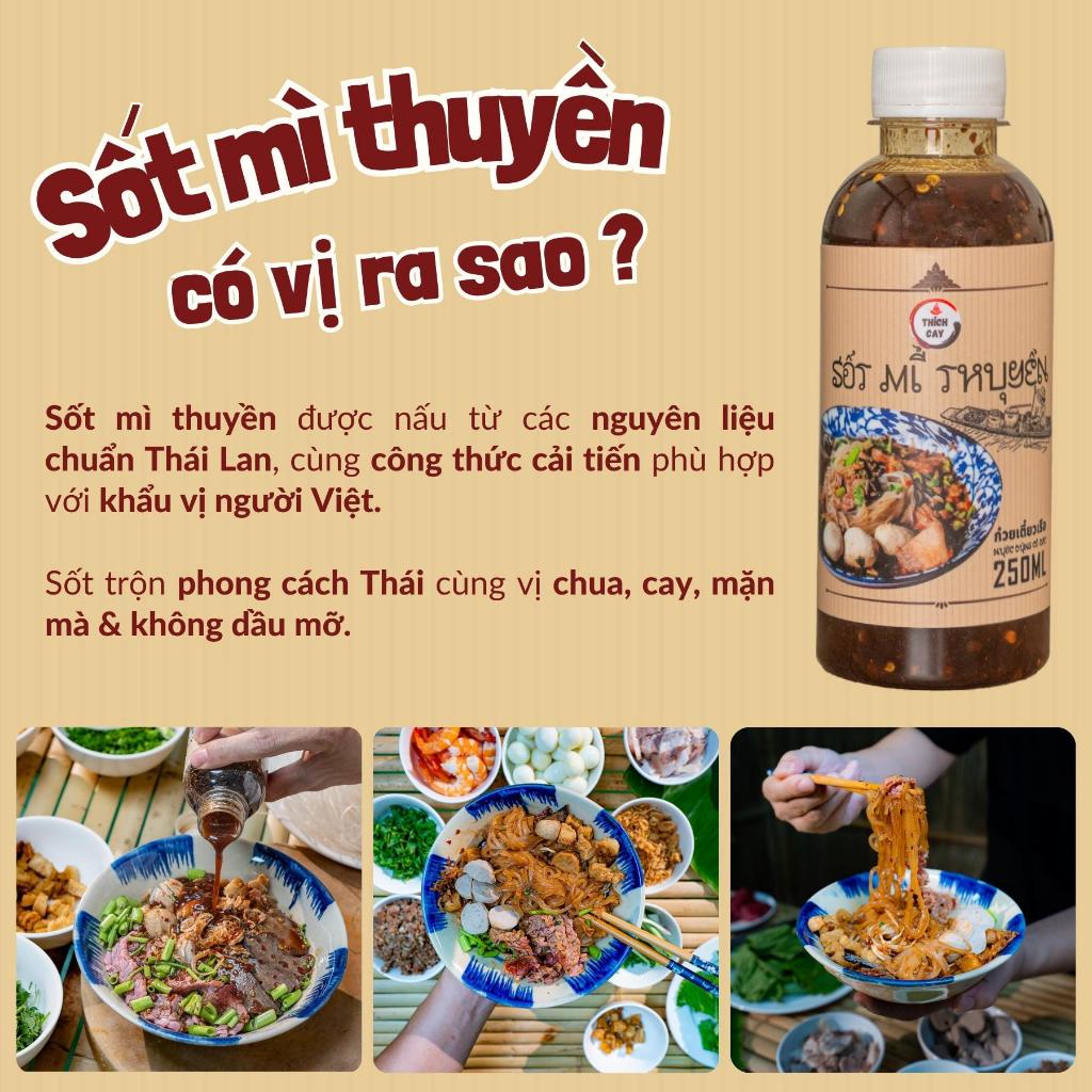 Sốt mì thuyền boat noodles Thích Cay 250ml, nước trộn đậm đà, chuẩn vị Thái