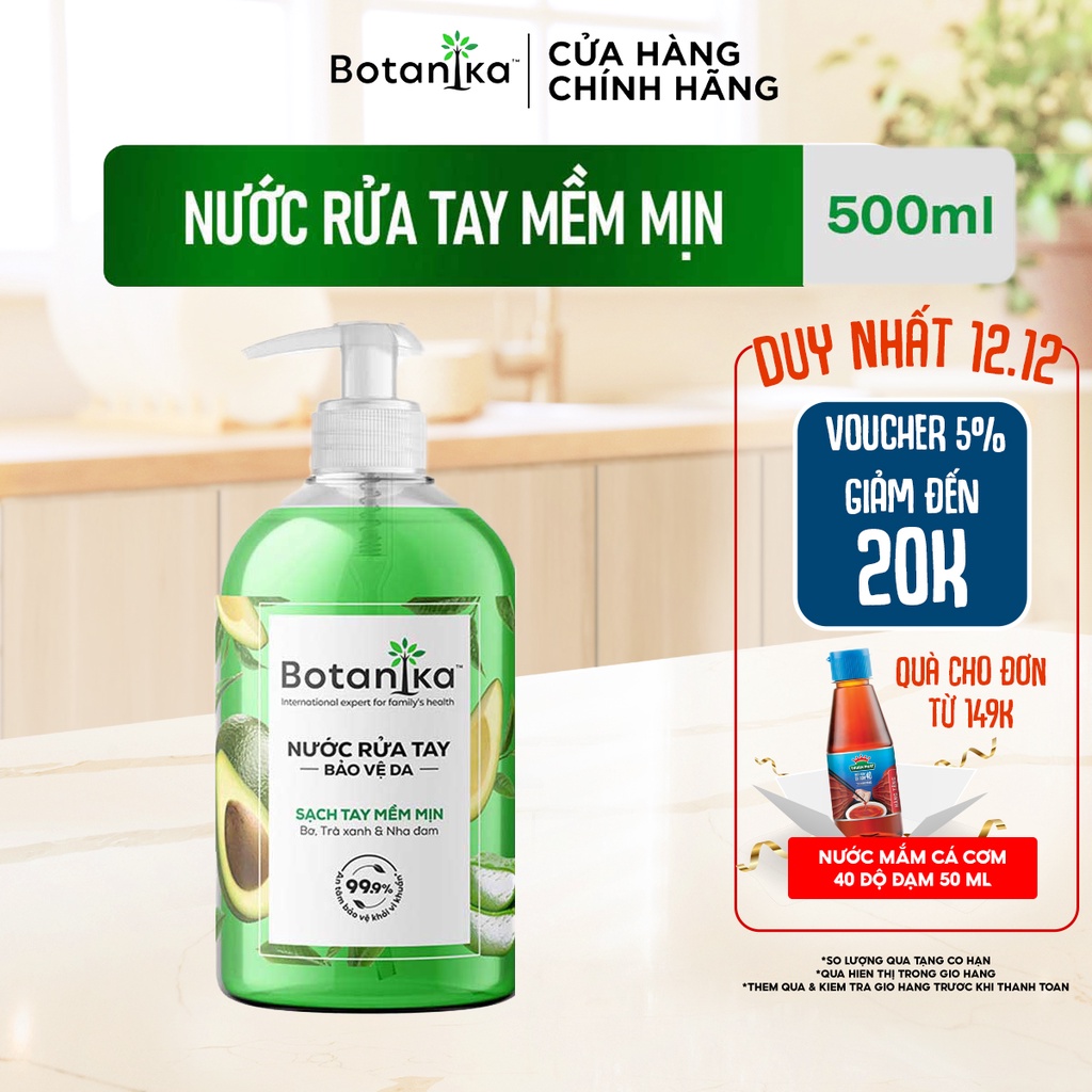 Nước rửa tay mềm mịn Botanika 500ml