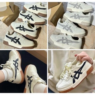 Giày Asics Court MZ Cream Black Gum Nam Nữ, Giày Thể Thao Sneaker Asic Basic White Cream And Black Full màu-Full box $