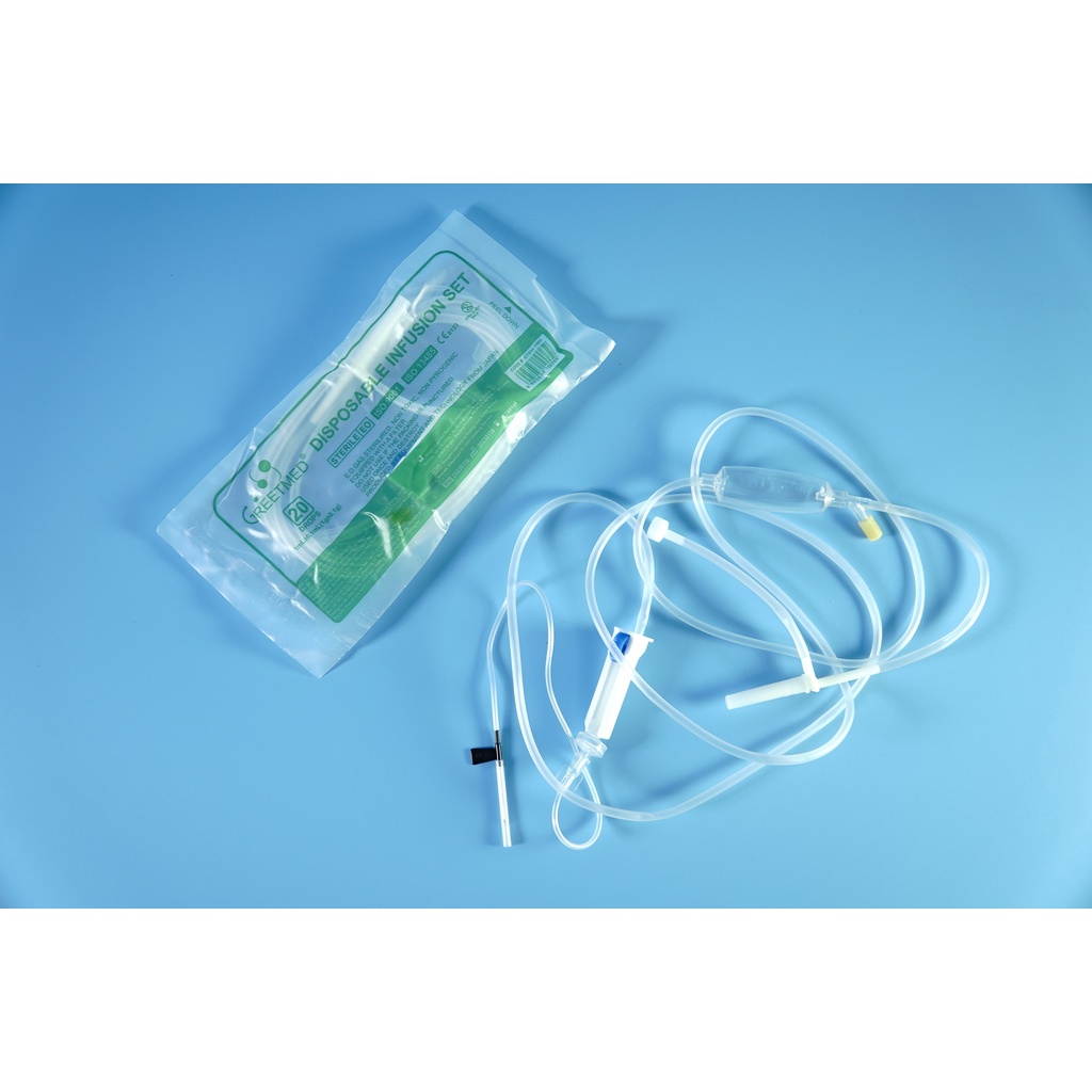 Bộ dây truyền dịch Greetmed khử trùng, có màng lọc - 20 giọt/ml