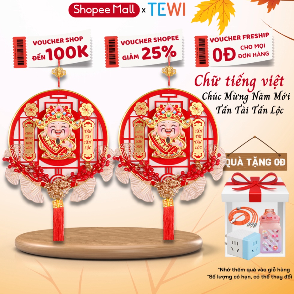 Dải Treo 3 Thần Tài Lắc Đầu Gọi Tài Lộc, Thần Tài Tết Cầu May Mắn, Tài Lộc. Đồ trang trí Thần Tài Tết Nhiều màu sắc