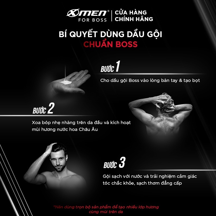 Combo Dầu gội X-Men for Boss Intense 650g + Dầu gội Intense 150g