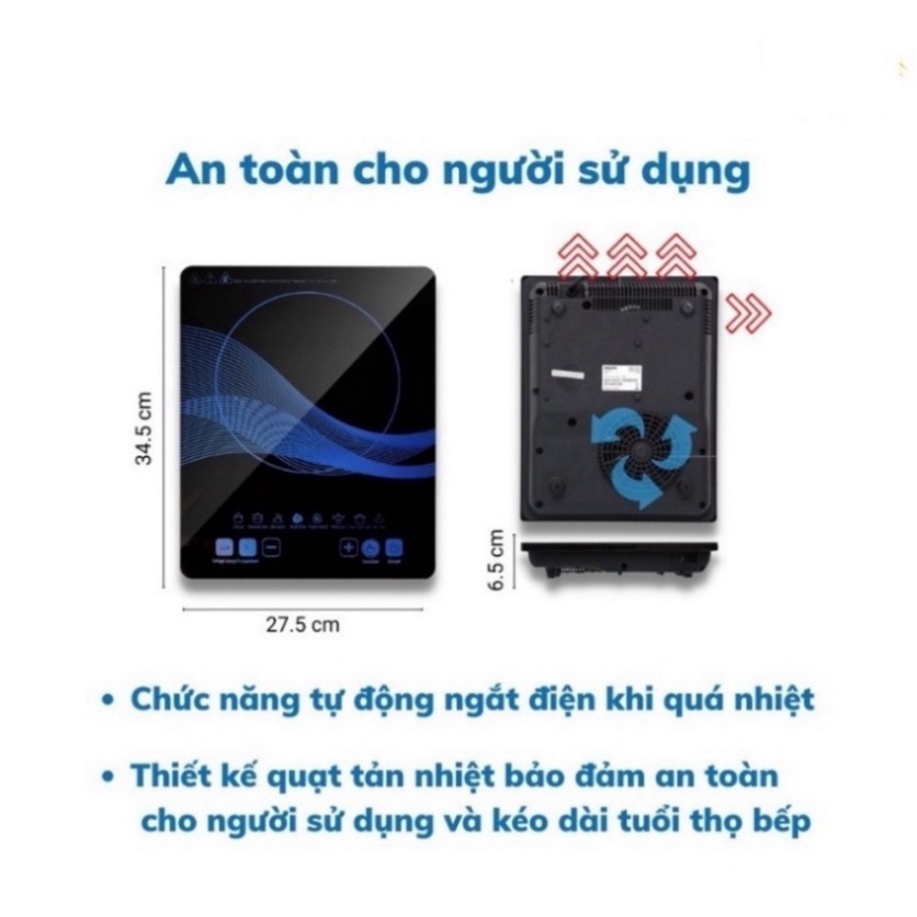 Bếp Từ Đơn EMBER 2200W Tặng Kèm Nồi Inox Bếp Từ PL Mặt Kính Cảm Ứng Chịu Lực Có Chức Năng Hẹn Giờ Bảo Hành 24 Tháng