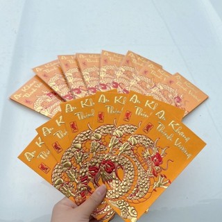 Bao lì xì rồng vàng 2024 set 6 cái hàng đẹp - Lì xì tết 2024 mẫu rồng vàng túi 6 chiếc