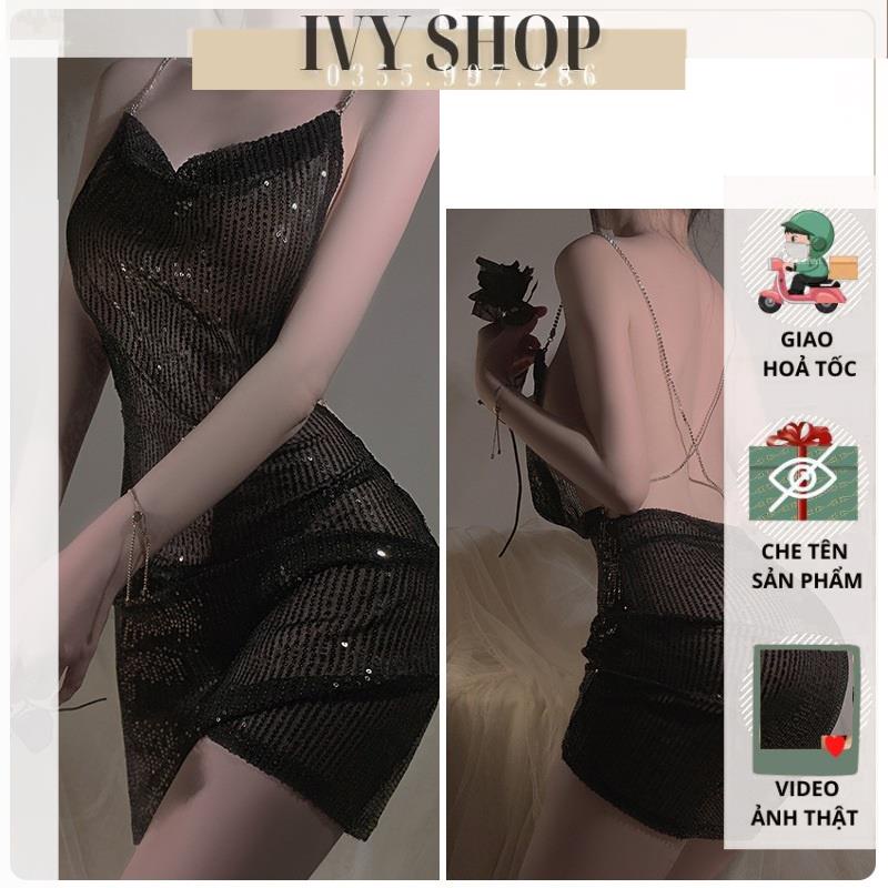 Váy ngủ nữ sexy đính cườm lấp lánh blink bling Chất ren KIM SA kèm xích 3667 Mã VBMX3