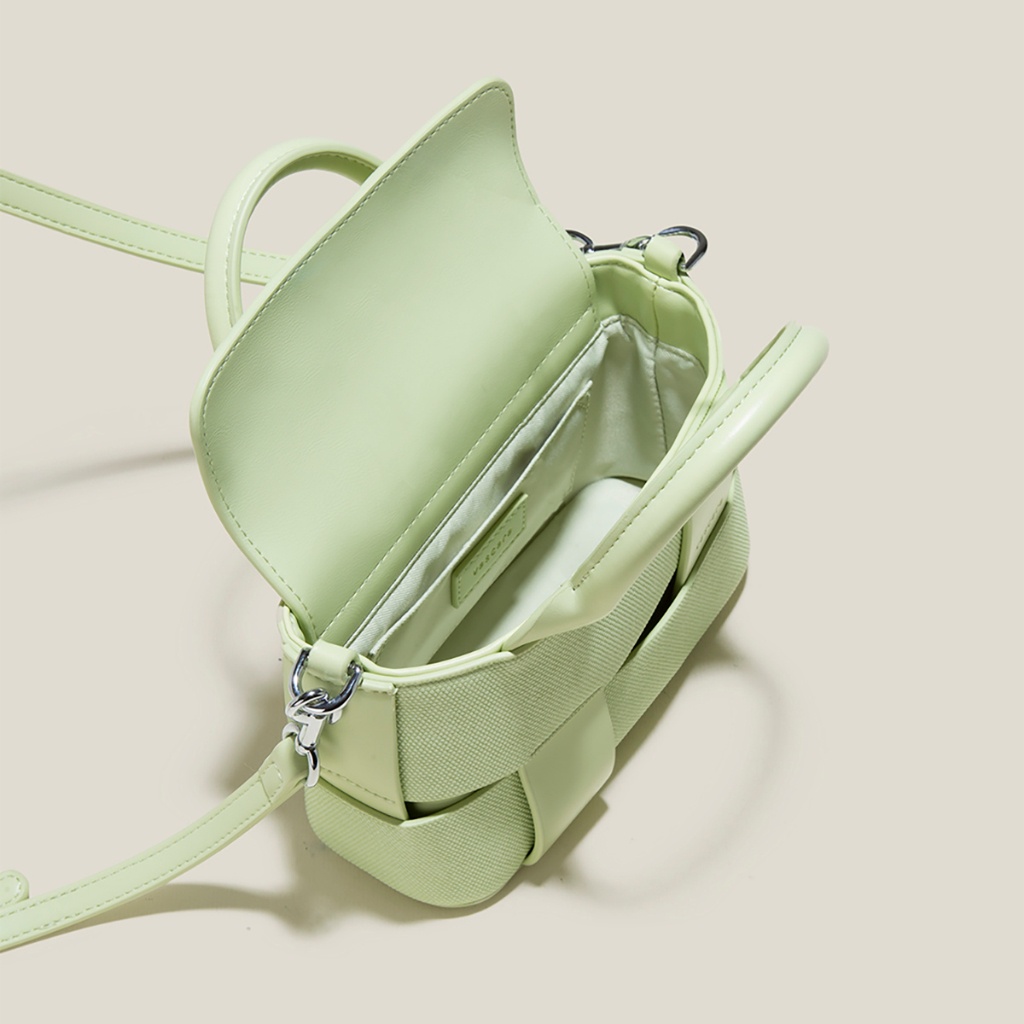 Vascara Túi Tote Mini Đan Tương Phản Chất Liệu - TOT 0149