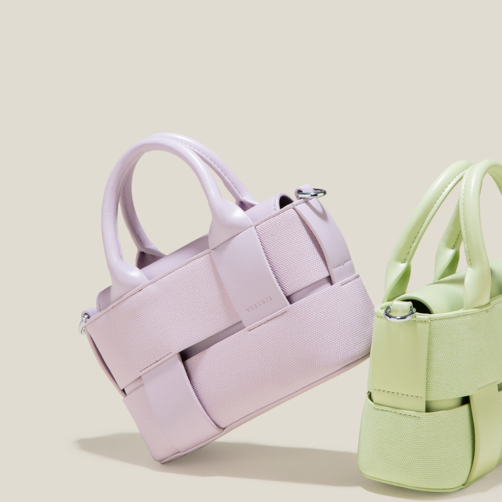 Vascara Túi Tote Mini Đan Tương Phản Chất Liệu - TOT 0149