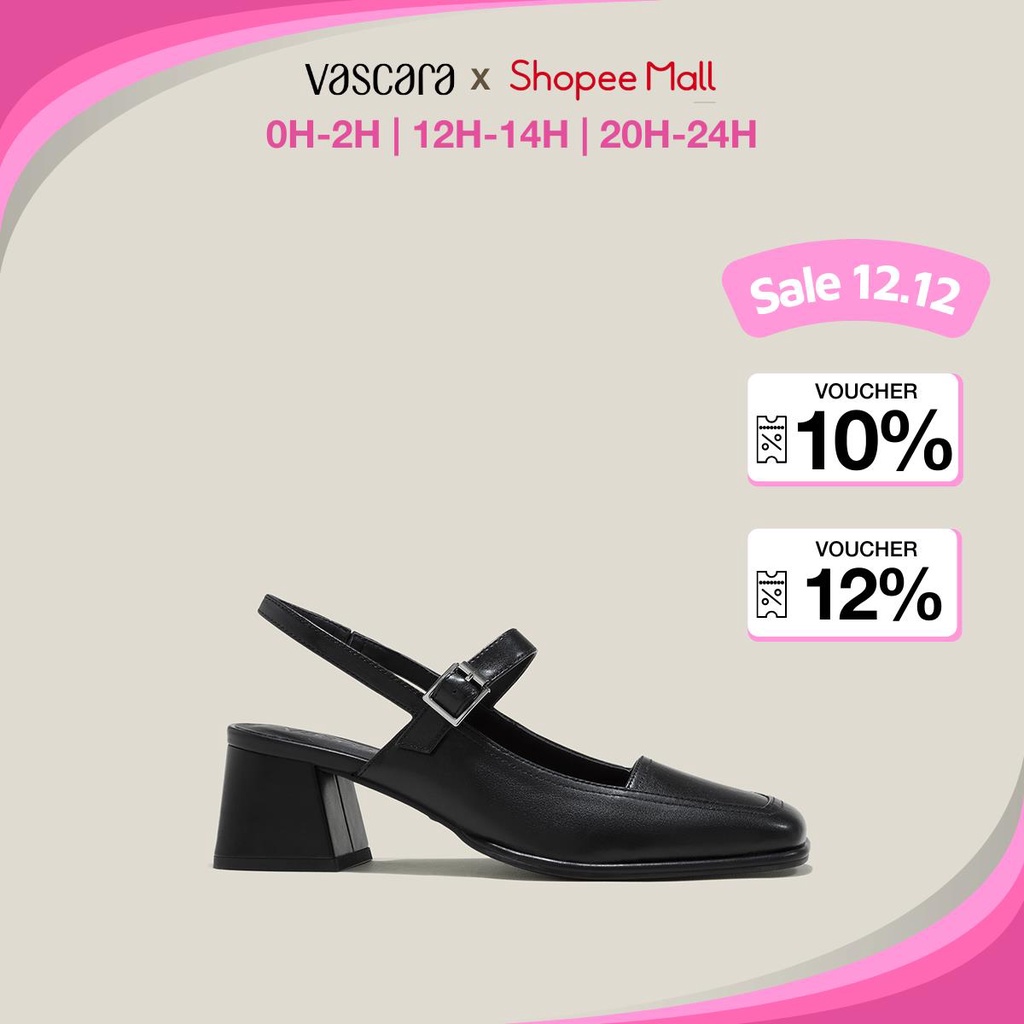 [ 12.12 | VOUCHER 10% - MUA 2 GIẢM 12% ]Vascara Giày Slingback Mary Jane Mũi Vuông - BMN 0633