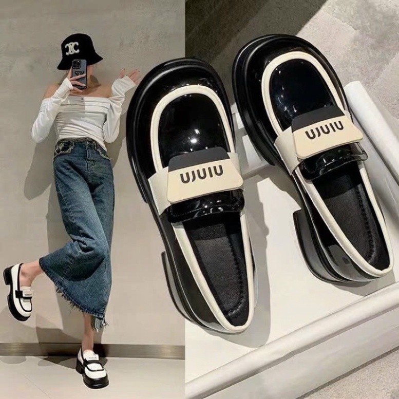 Giày miumiu dáng loafer đế độn 5p qccc fullbox . TT-Shoes hot 2023
