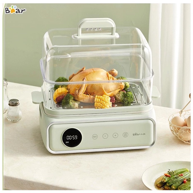 HÀNG CÓ SẴN/NỒI HẤP ĐIỆN ĐA NĂNG 2 TẦNG 15.5L BEAR DZG-P20W6- bảo hành 12 tháng