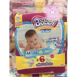 Tã dán bobby size m76 cho bé từ 6 - 11kg