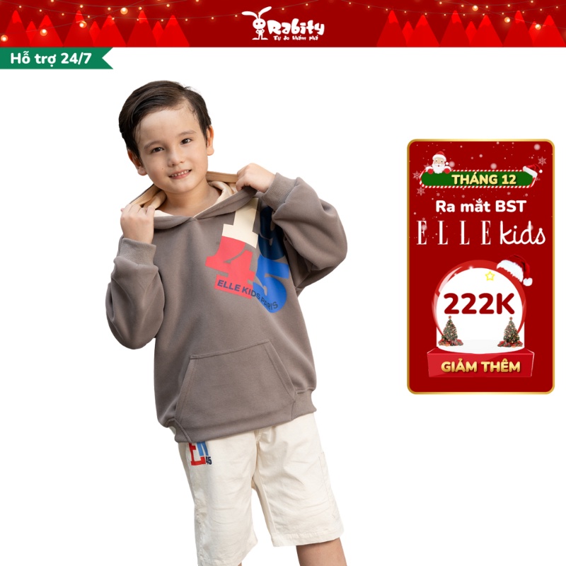 Áo hoodie nỉ mũ dài tay bé trai Rabity x ELLE Kids - designed in Paris phong cách thời trang Pháp 83011