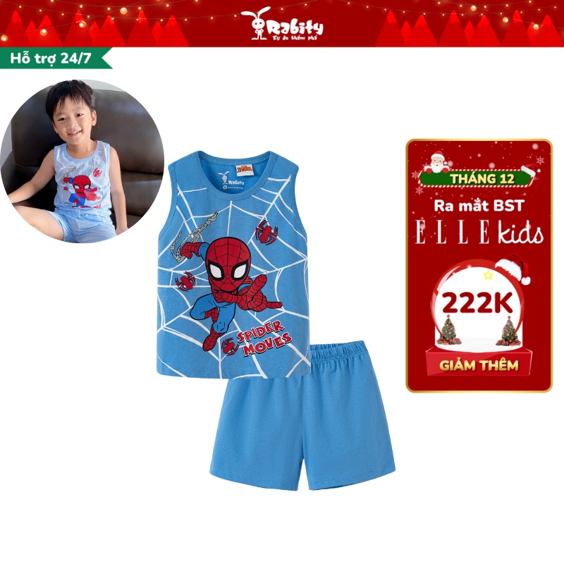 Bộ quần áo siêu nhân nhện bộ quần áo spiderman sát nách cho bé Rabity 5571
