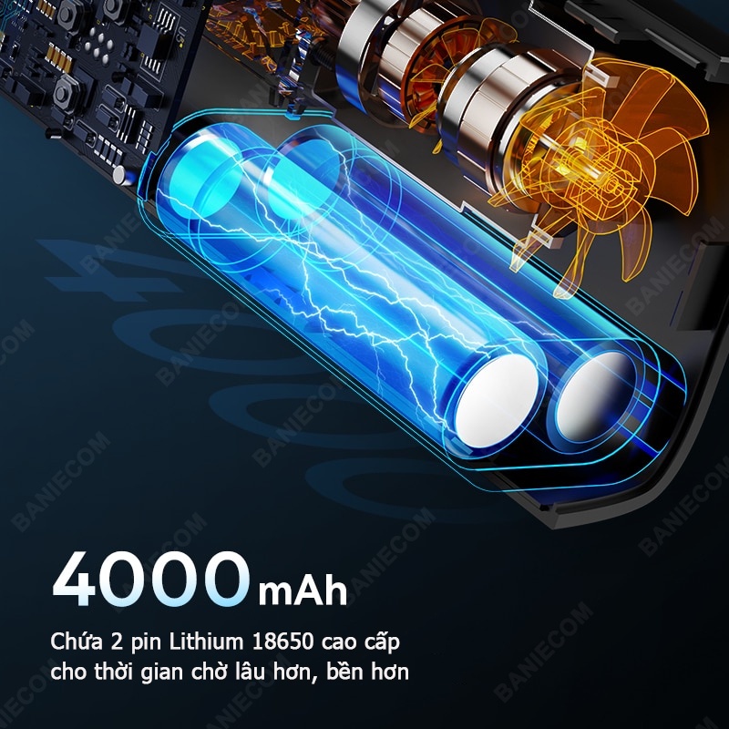 Máy Bơm Lốp Không Dây Baseus SuperMini Pro Series 50W 4000mAh Wireless Car Inflator BS-CG016 BANIECOM MALL