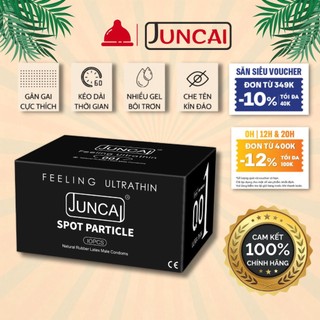 Bao cao su Juncai gân gai 0.01 cao cấp, bcs kéo dài thời gian, siêu mỏng tăng khoái cảm, hộp 10 bcs durex_olo_store