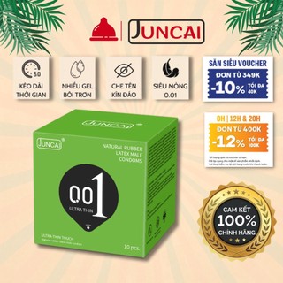 (Che tên sản phẩm) Bao cao su siêu mỏng Juncai 0.01 kéo dài thời gian 001, nhiều gel bôi trơn - shop bao cao su durex