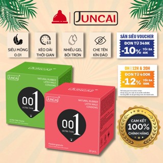 [Combo] bao cao su siêu mỏng Juncai kéo dài thời gian, gân gai tăng khoái cảm, BCS kimono siêu mỏng nhiều gel