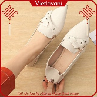 Giày búp bê thời trang thanh lịch bít mũi phối nơ xinh xắn CGB13