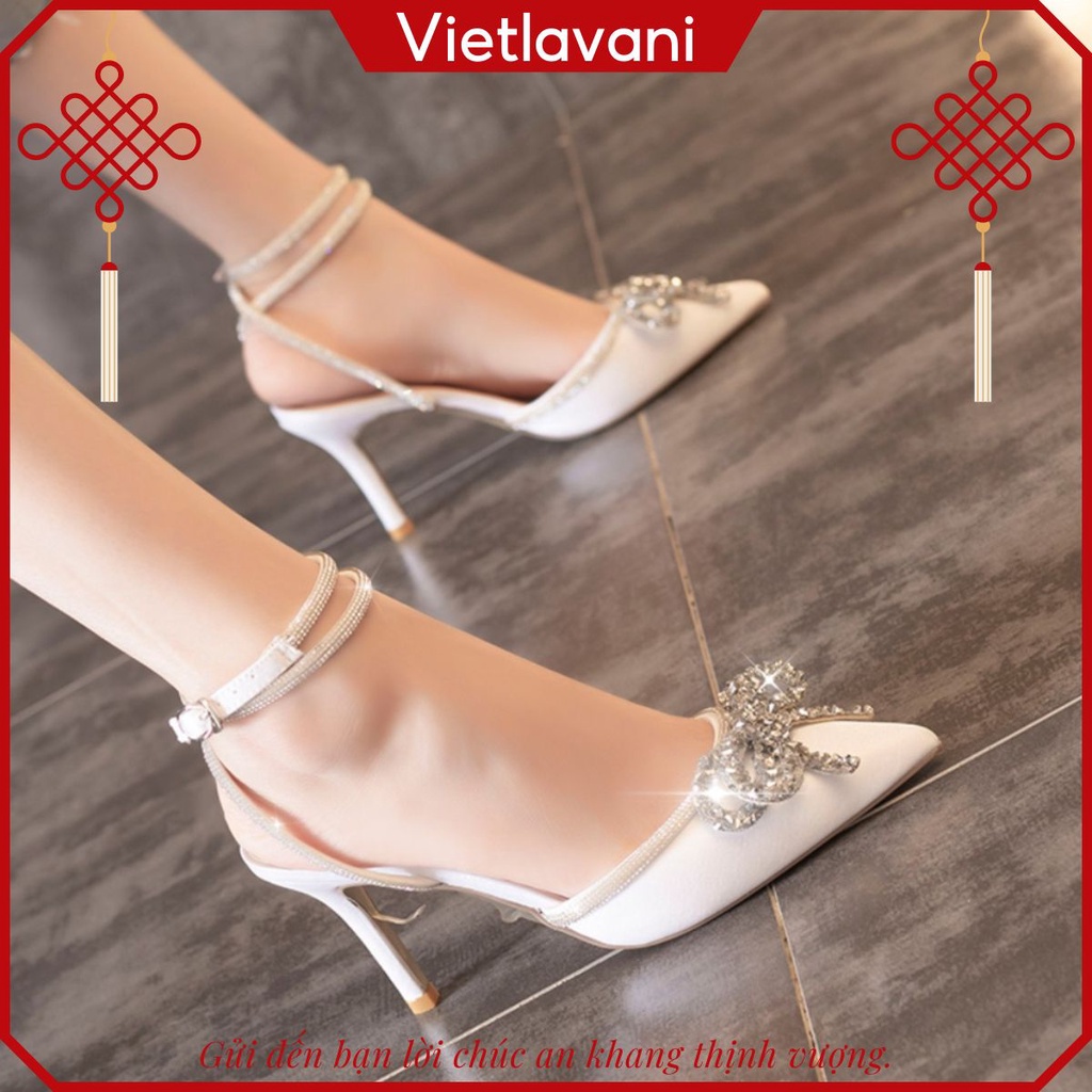 GIÀY CAO GÓT CGC113 CAO 8P CÓ 3 MÀU ĐEN KEM TRẮNG THỜI TRANG THANH LỊCH 2023