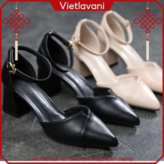 Giày mũi nhọn 1 màu hở gót cao 5cm mã cgc26