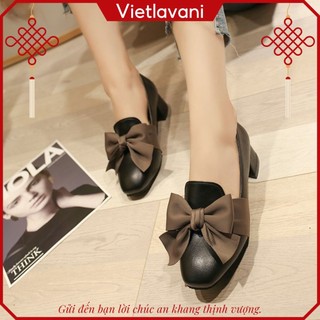 Giày nữ 3cm mã cgp4 mũi tròn gót vuông phong cách hàn quốc