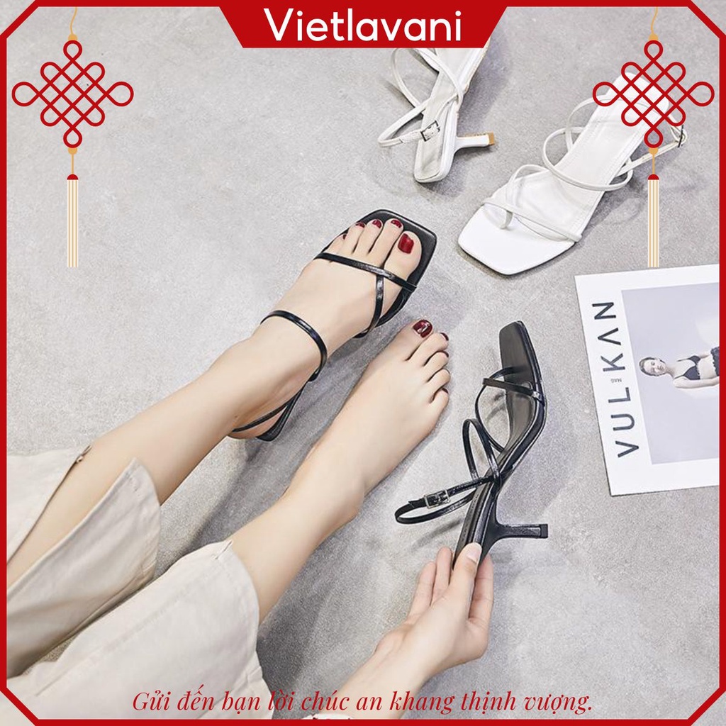 Giày sandal nữ vietlavani mã S11 cao 5cm mũi hở gót nhọn hàng hot có 2 màu đen và trắng