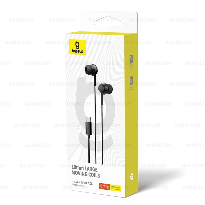Tai Nghe Có Dây Baseus Encok CZ11 Wired Earphones  Có mic, đàm thoại, nghe gọi, tăng giảm âm lượng - BANIECOM