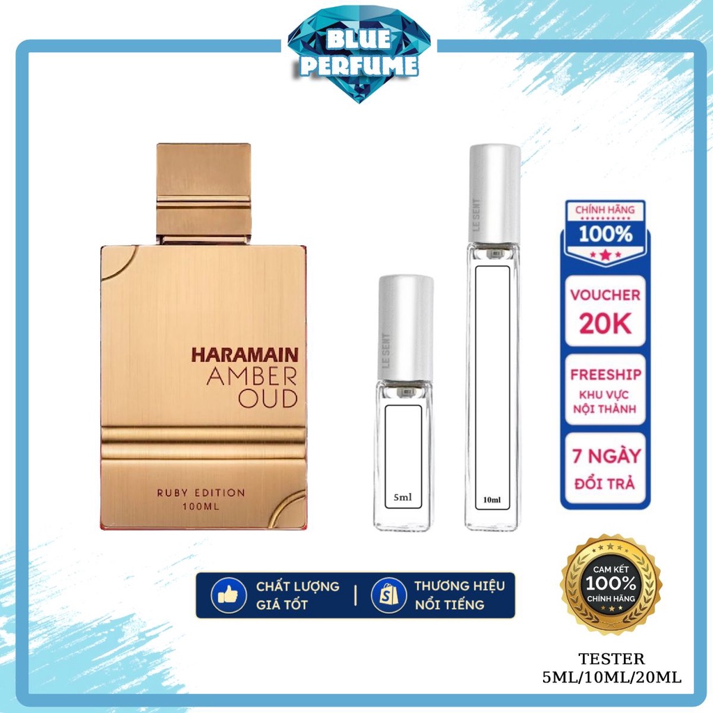 💎 Nước hoa Haramain Amber Oud Ruby Edition ( New Package của Amber Oud Rouge ) EDP 10ml - 𝗣𝗲𝗿𝗳𝘂𝗺𝗲 𝗦𝘁𝗼𝗿𝗲 💎