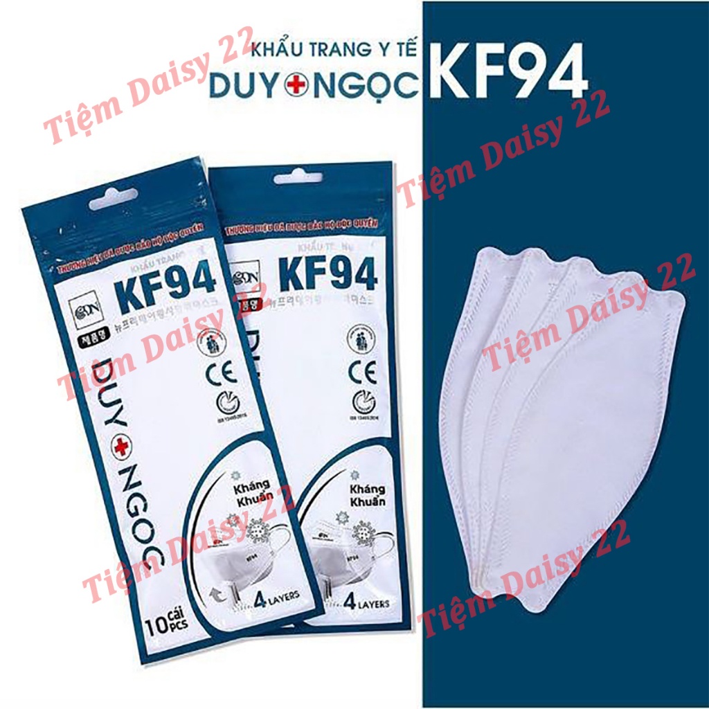 Combo 10 gói khẩu trang y tế 4d Kf94 Duy Ngọc 100 cái