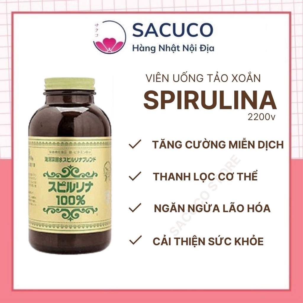 Tảo Xoắn Spirulina Nhật Bản Hộp 2200 Viên