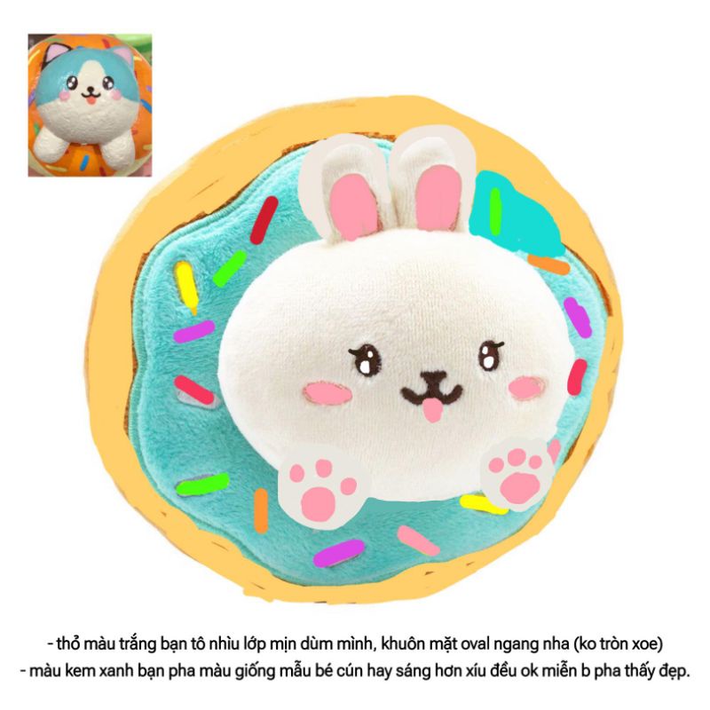 Squishy handmade bánh donut thỏ