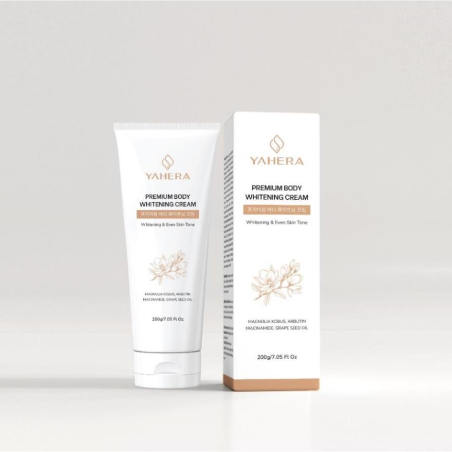 Kem dưỡng trắng da toàn thân YAHERA Premium Body Whitening Cream dưỡng trắng, dưỡng ẩm, chống nắng, chống lão hóa 200g