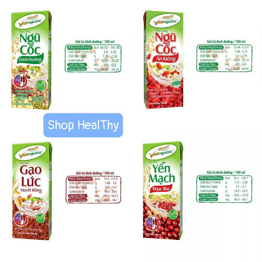 1 Lốc Sữa Việt Ngũ Cốc Các Loại Lốc 4 Hộp - 180ml/Hộp