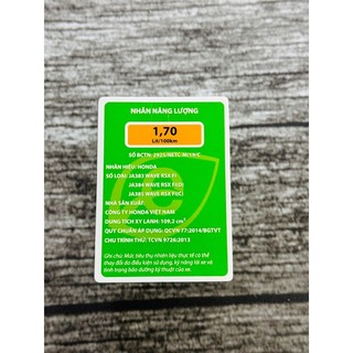 Tem thông số Wave Rsx hàng chuẩn Zin hãng