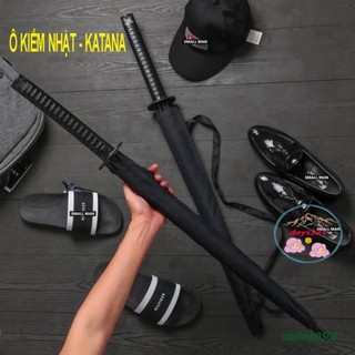 Ô dù che mưa katana chống nắng cán giả kiếm nhật, ô 16 nan cực vững chãi màu đen