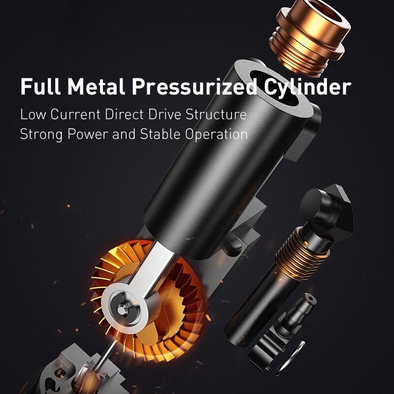 Bơm không dây ô tô Baseus Energy Source Inflator Pump Pin sạc 2000mAh theo dõi áp suất, 5-150 psi - BANIECOM