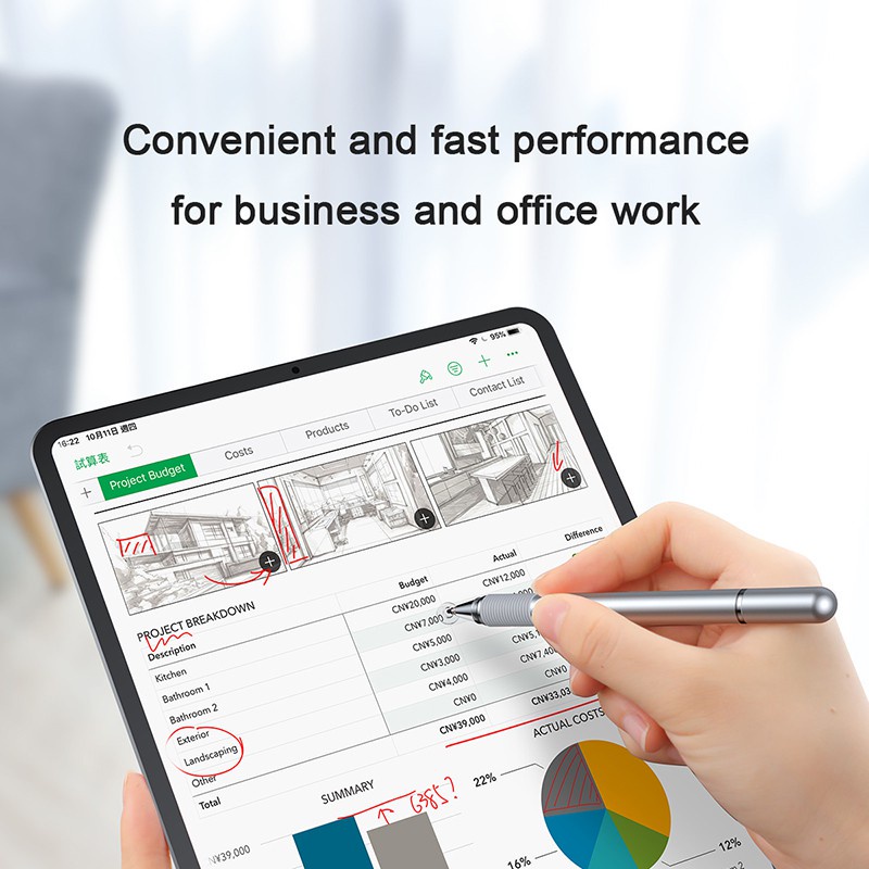 Bút cảm ứng Baseus Golden 2 trong 1 di chuyển siêu mượt cho Tablet/Smartphones