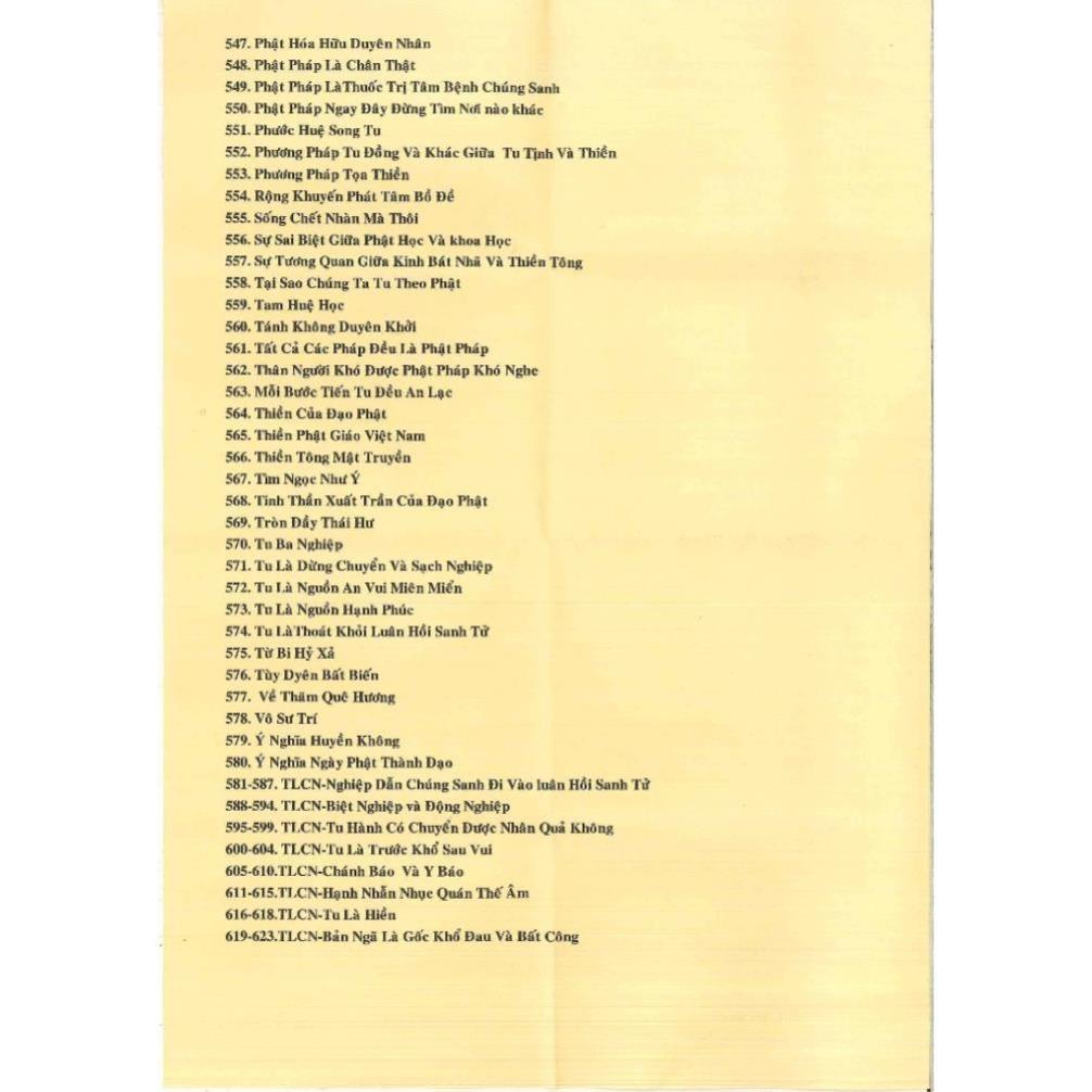 TN17 - Thẻ Nhớ 8G Chép Sẵn 623 Bài Thuyết Pháp Thiền Sư Thích Thanh Từ