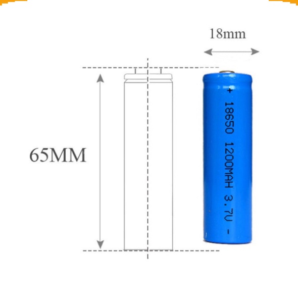 Pin lithium 18650 1200mAh 3.7V dòng xả 1A