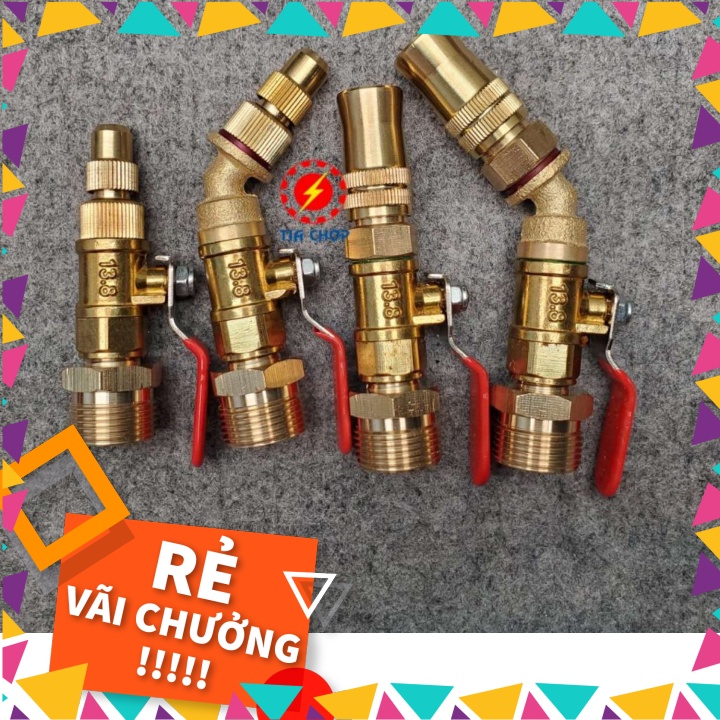 Đầu béc rửa máy lạnh điều hòa dùng cho máy rửa xe chỉnh áp - đầu chỉnh được - ngắn/cong Van Loại tố