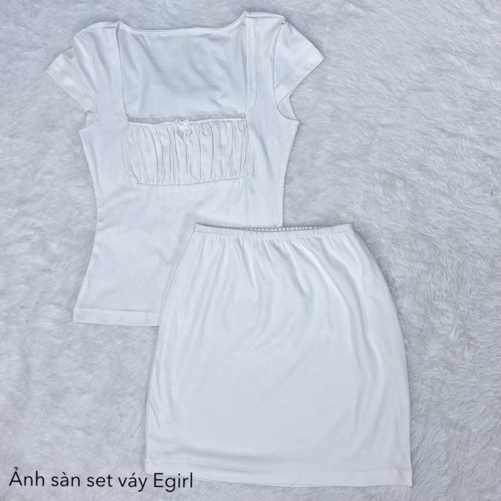 Set váy tiểu thư ,áo và chân váy ôm ngắn đẹp phong cách lolita,y2k,egirl