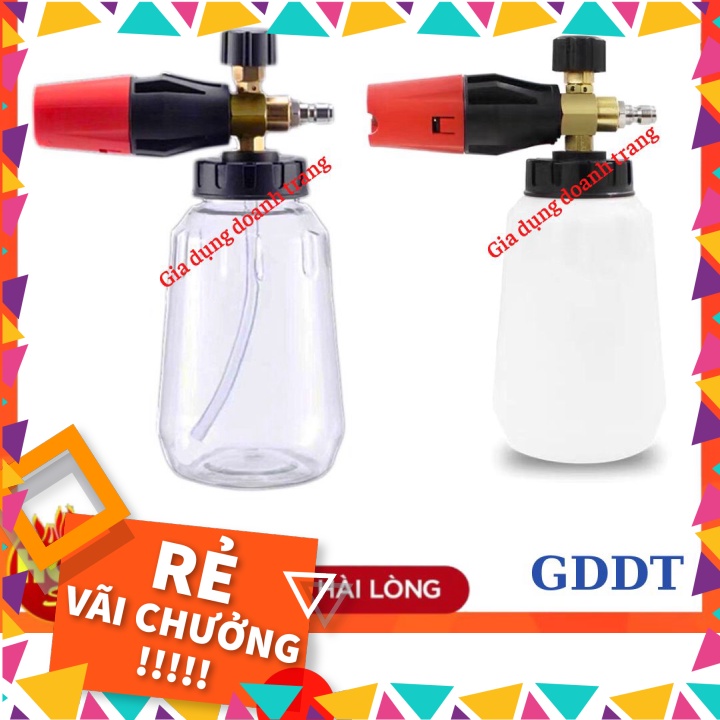 Bình xịt bọt tuyết 1L lắp máy rửa xe mini, máy rửa xe áp lực cao, phụ kiện máy rửa xe
